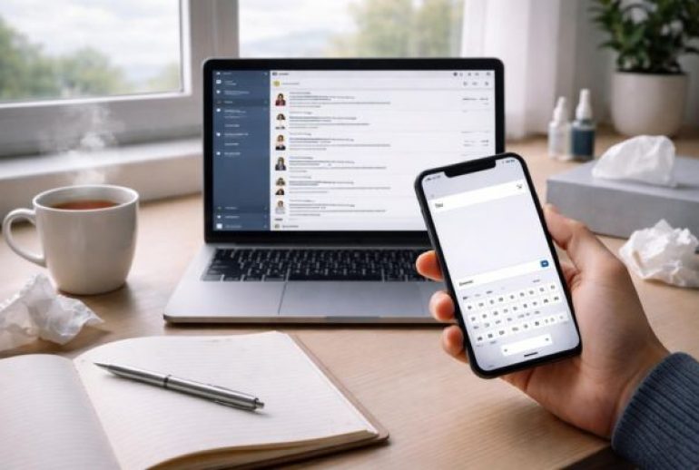 sms absence maladie exemple